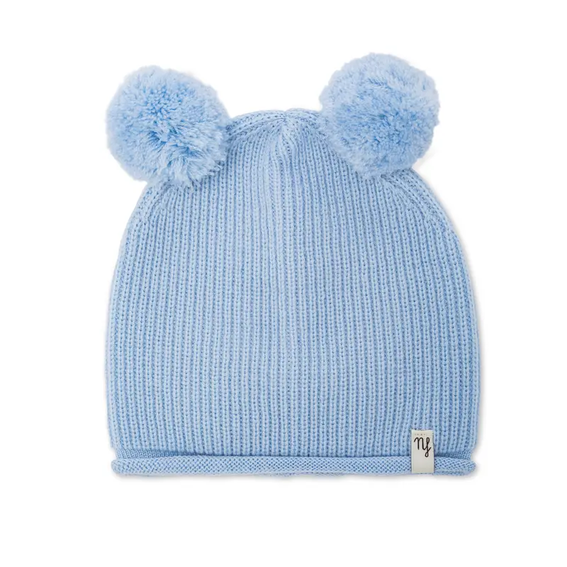Berretto Pompon Azzurro