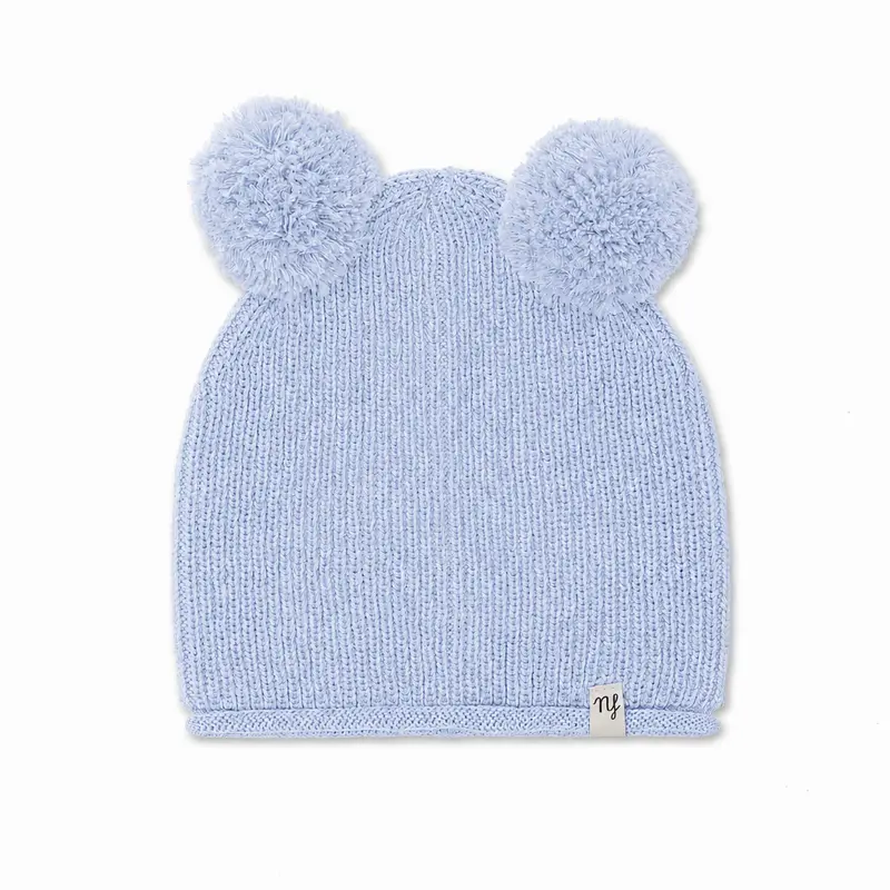 Berretto pompon Blu ice