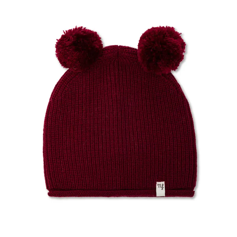Berretto Pompon Borgogna