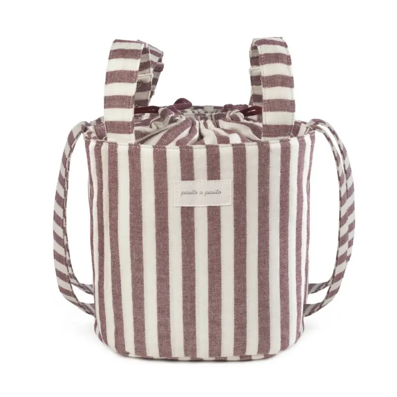 Borsa Bucket Cherry Strisce