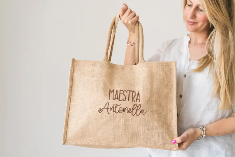 Borsa Juta ricamata