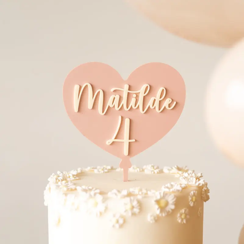 Cake Topper Compleanno Cuore