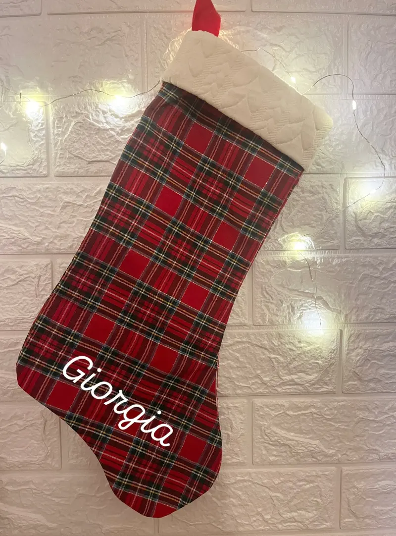Calza tartan rosso