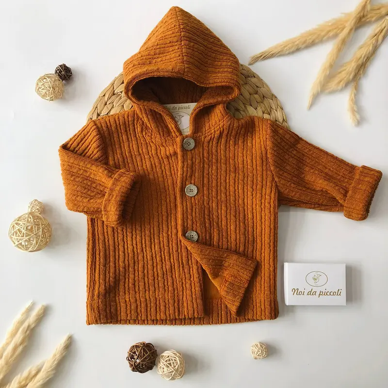 Cardigan con Cappuccio Rame Isabel