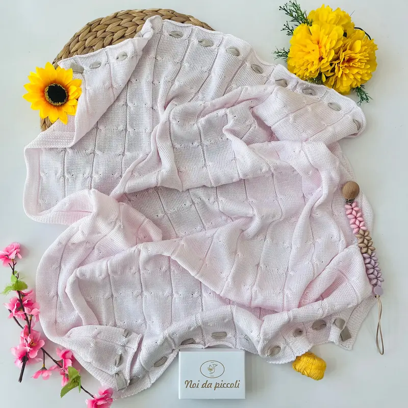 Coperta 100% Cotone Rosa Stella