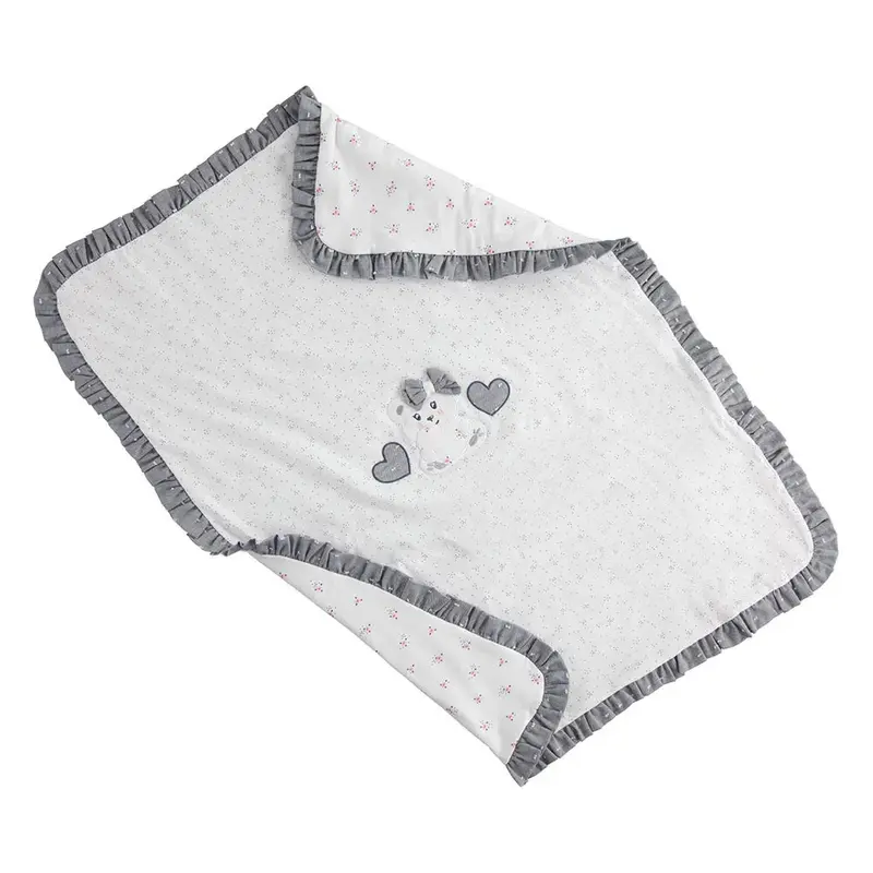 Coperta Cotone Bianco e Grigio, I-Do