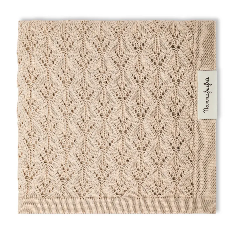 Coperta Traforata bamboo e cotone Beige