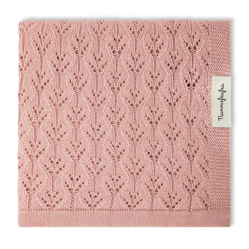 Coperta Traforata Bamboo e cotone Rosa antico