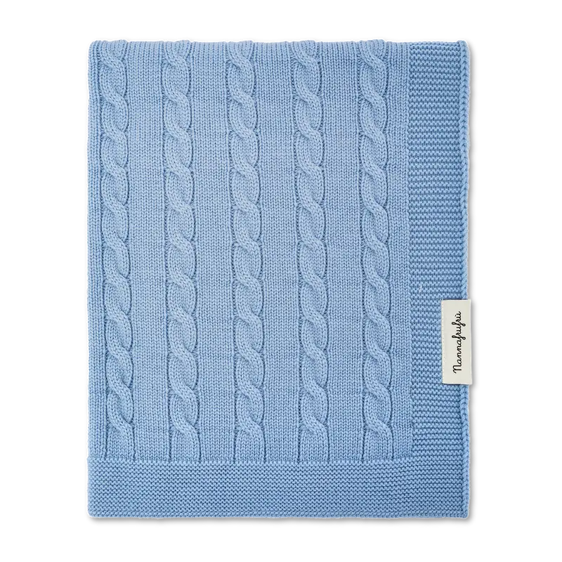 Coperta Treccia Azzurro