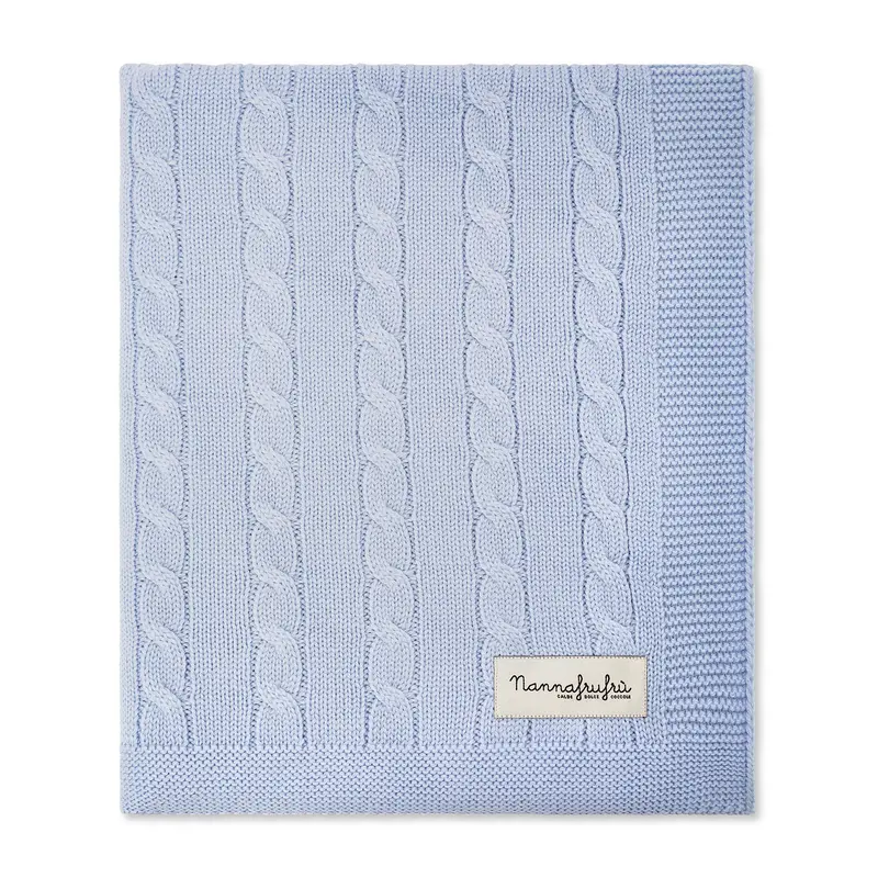 Coperta treccia Blue Ice