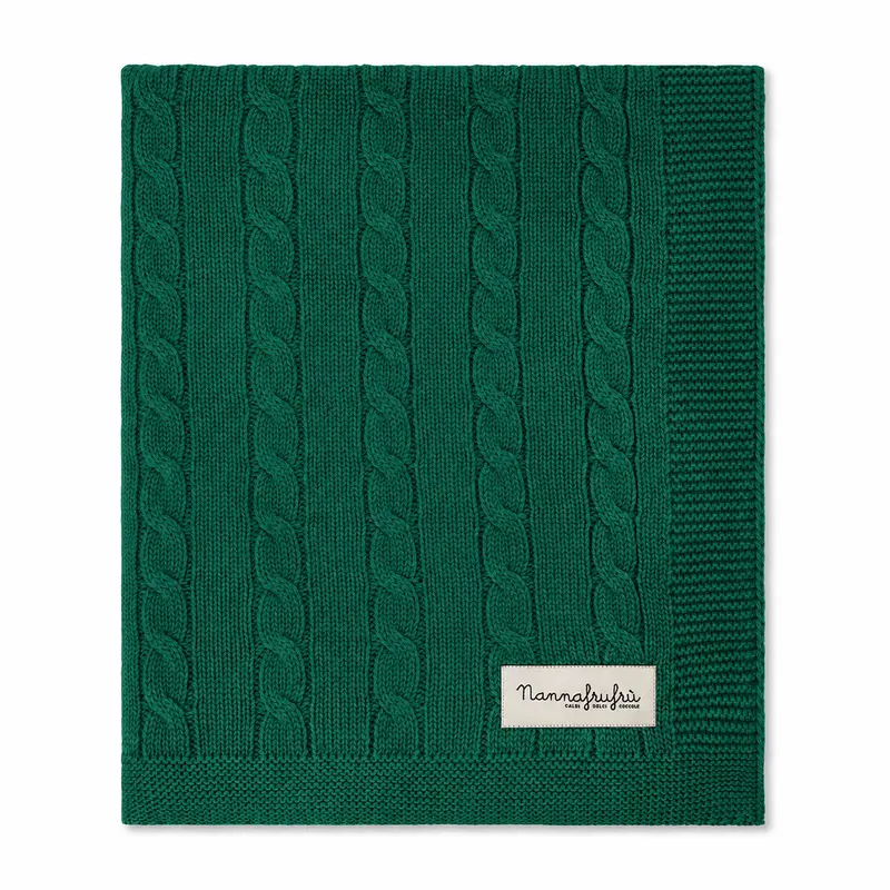Coperta treccia Verde Bosco