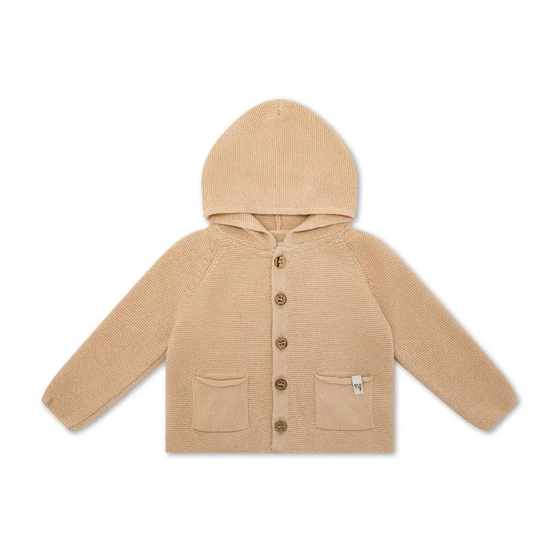 Giacca con cappuccio cotone Beige