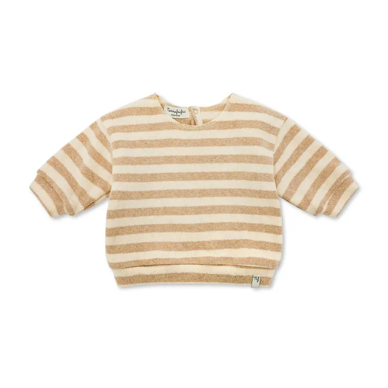 Girocollo righe Beige