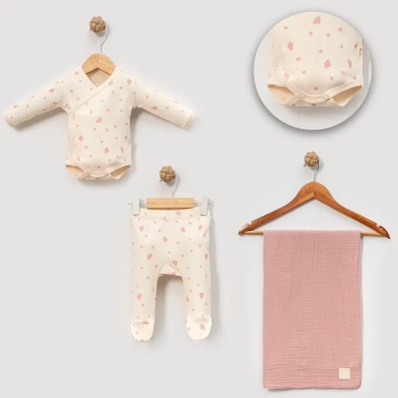 Set cuoricini in cotone