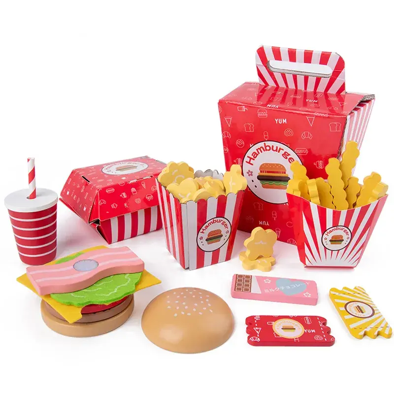 Set gioco hamburger e patatine fritte